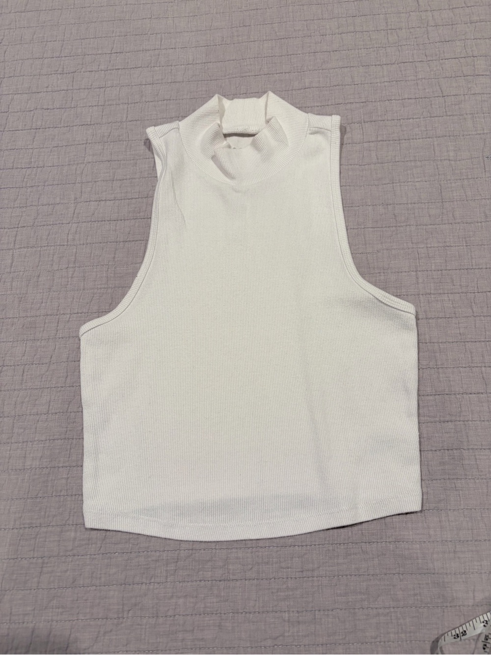 Aeropostale Ribbed Mock Neck Crop Tank White Size Small